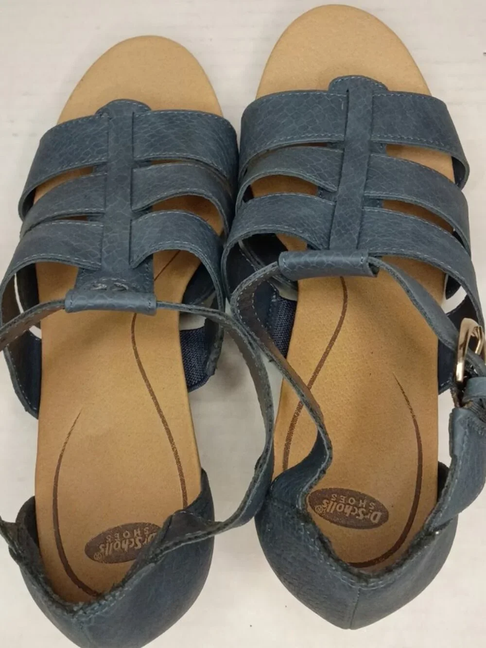 Dr. Scholl’s Esque Blue Strappy Wedge Sandals Women’s Size 6M